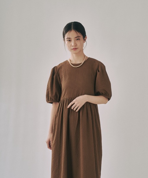 Mam et Moi 半袖ワンピース 120cm moi tytto（モイテュット） ワンピース 半袖 ハイウエスト切替えパフ