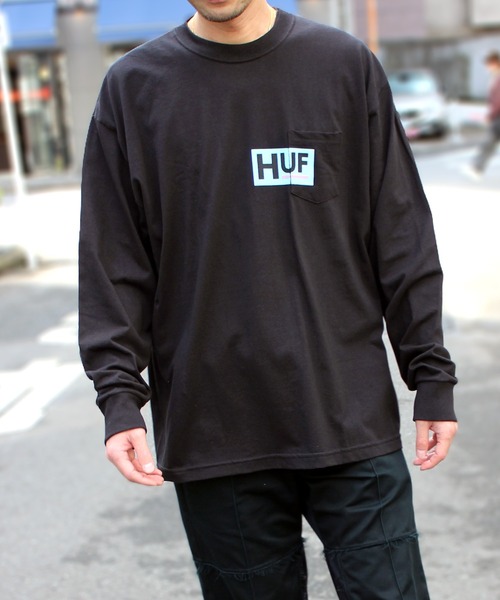 HUF Busy L/S T-Shirt Black Tシャツ HUF Busy L/S T-Shirt Black Tシャツ (HUF/Tシャツ・カットソー