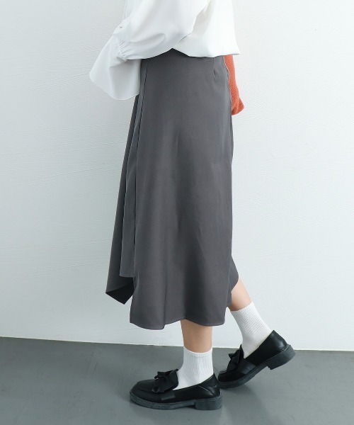 スカート プリント アシンメトリー Aライン ロング丈 韓国系 miniministore スカート アシンメトリー Aライン 韓国