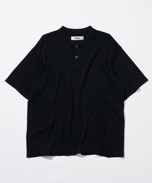 HUF サイズモノグラム ベロア ポロ 半袖 L 黒 mv6796-01_1.jpg