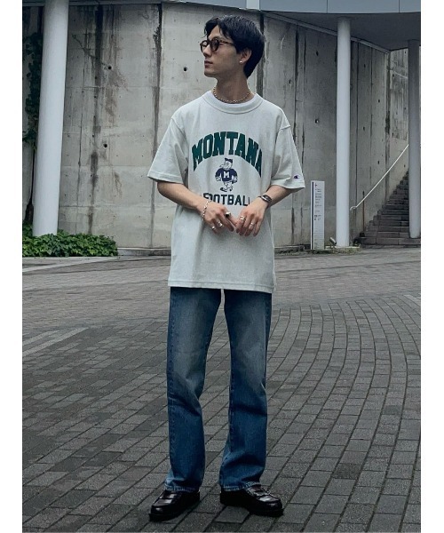 Champion リバースウィーブ アーチロゴ 3段プリントTシャツ XL 限定】Champion リバースウィーブ Tシャツ プリントT