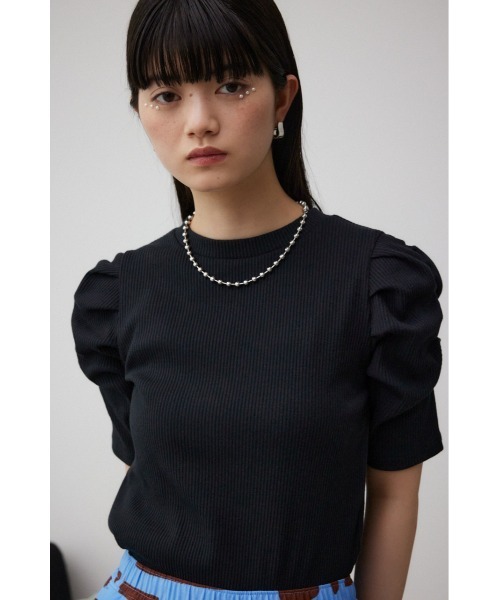 moussy - moussy  ギャザーパフスリーブブラウス AZUL BY MOUSSY | パフギャザースリーブトップス (Tシャツ