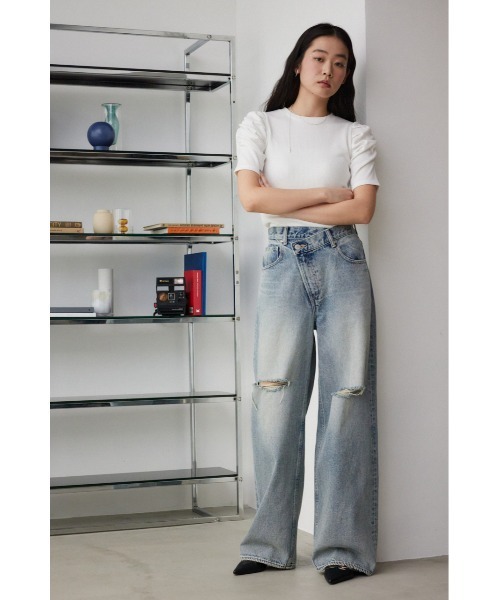 tシャツ パフスリーブギャザートップス レディース AZUL BY MOUSSY tシャツ パフスリーブギャザートップス