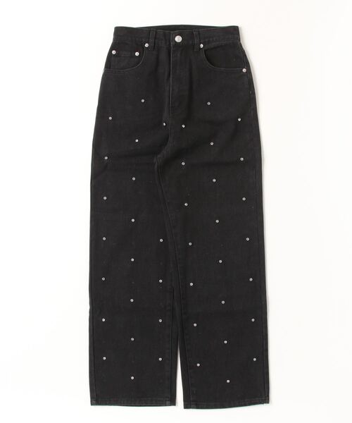 DT♪ 1RIBES ラインストーン付きソフトジーンズ 関税込 Per sist ence ジーンズ デニム デニムパンツ 12OZ ライン