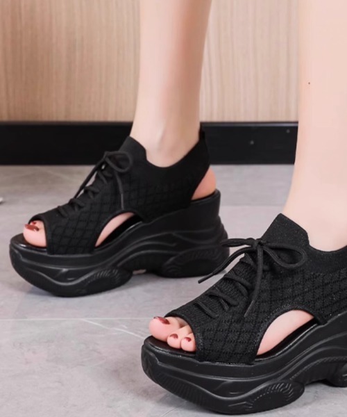サンダル・ミュール ACIEL SANDALS アシエル サンダル フラット | ゴールド ウーブンファブリック