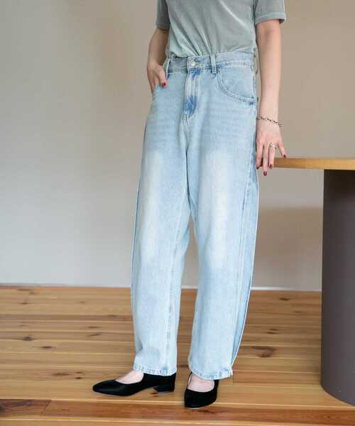 YENNパンツ　yenn レディース YENN ジーンズ デニム デニムパンツ YENN SIDE PLEATED DENIM