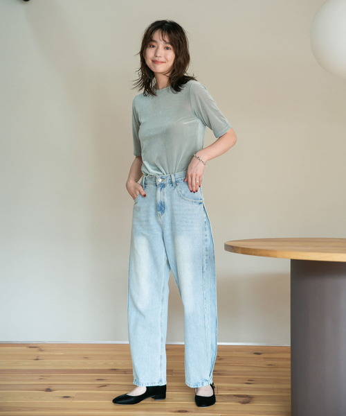 デニム・ジーパン AEAE LAYERED DENIM PANTS 5BNY099 AZ WIDE DENIM PANTS｜ANREALAGE OFFICIAL ONLINE SHOP