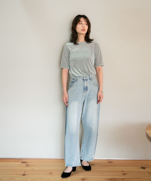 YENN ジーンズ デニム デニムパンツ YENN SIDE PLEATED DENIM