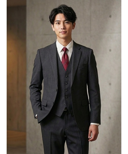 【使用1回】Perfect Suit スーツ上下セット ベスト ネクタイ付き Perfect Suit FActory（パーフェクト スーツ ファクトリー