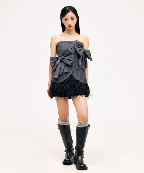 完売商品【eimy istoire】ラップミニスカート/ブラック ラップミニスカート（スカート）｜eimy istoire（エイミー