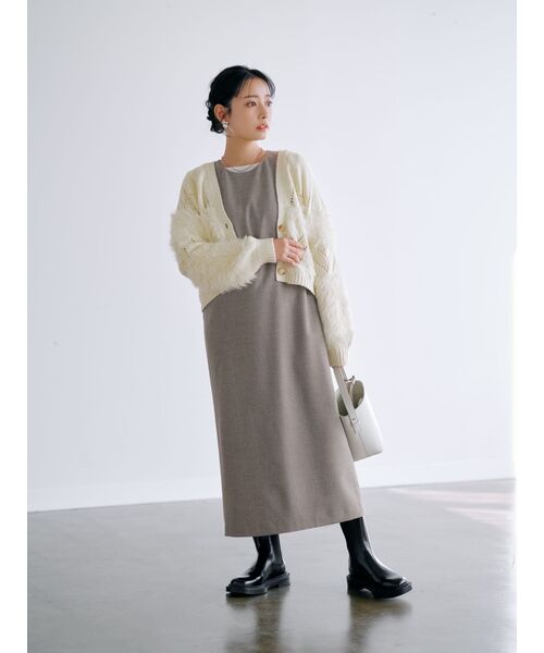 【シグゼーン】レディースワンピース チェーン付きバイカラーワンピース | レディース服・レディース
