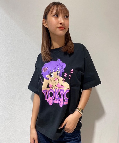 tシャツ 「ムラサキスポーツ限定」TAHCHEE/ターチー 半袖 Tシャツ フロントプリント オーバーサイズ アニメモチーフ TC240700-03