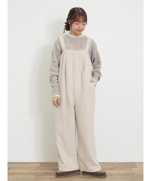 Samansa Mos2 サロペット オーバーオール ウール混タック