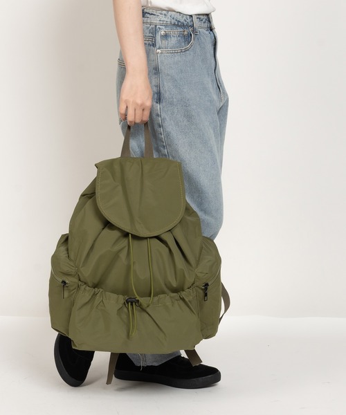 【希少】BEAMS × Casselini 巾着　リュック　ワッペン　カーキ 希少】BEAMS × Casselini 巾着 リュック ワッペン カーキ - メルカリ