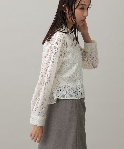 GLOBAL WORK レースブラウス パンツセットUPMATINEE LINE GLOBAL WORK ブラウス シャツ MATINEE LINE/選べる着丈レース