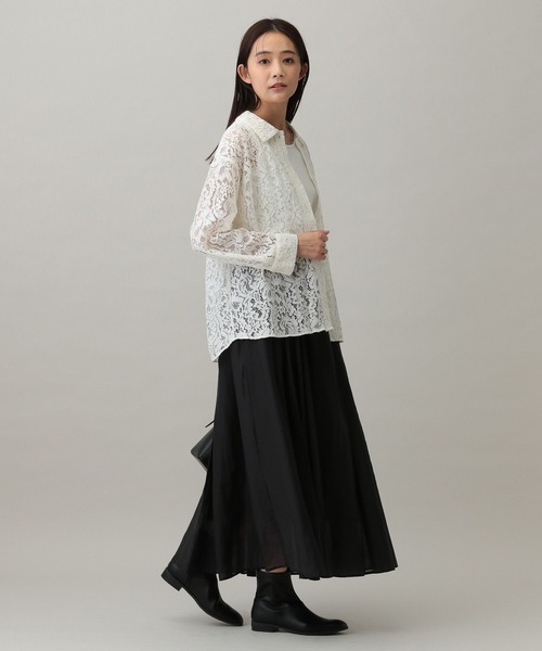 ブラウス シャツ BEAUVET レースフレアブラウス レディース GLOBAL WORK ブラウス シャツ MATINEE LINE/選べる着丈レース