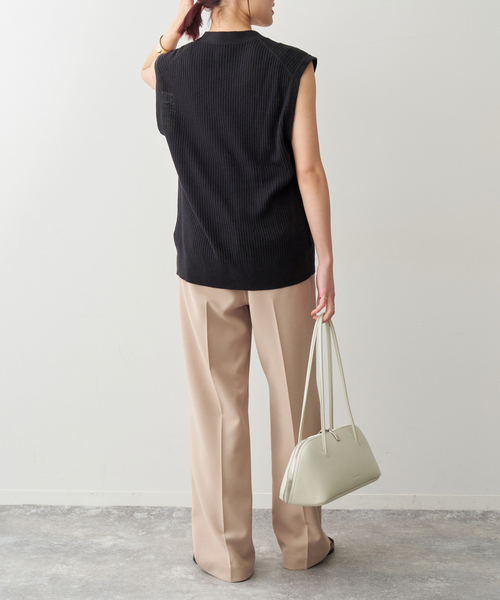 Spick＆Span ベスト ジレ リネンコットンリブニットベスト