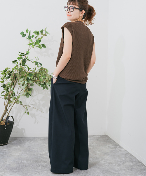 Spick＆Span ベスト ジレ リネンコットンリブニットベスト