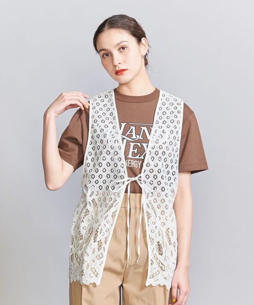 ビューティーアンドユース　今期ベスト BEAUTY＆YOUTH UNITED ARROWS ベスト ジレ ナイロンレース -2WAY