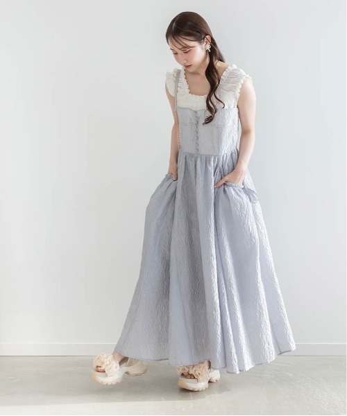 RANDA ボリュームフリルスポーツサンダル ランダ RANDA ☆ ボリュームフリルスポーツサンダル （BLUE