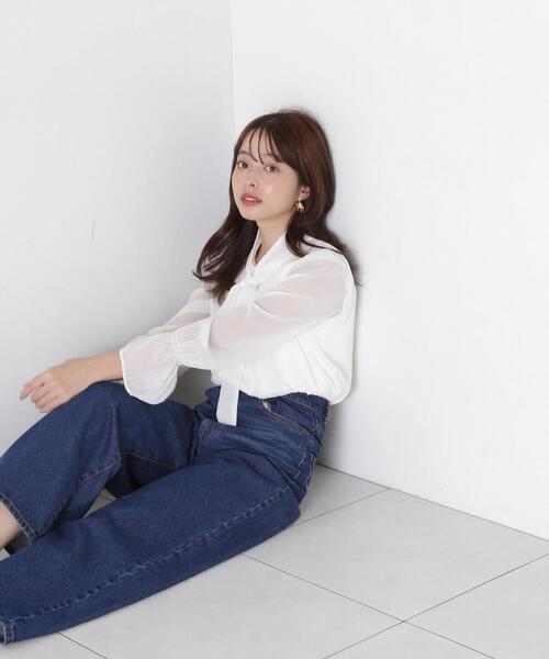 PROPORTION BODY DRESSING ブラウス シャツ リボン付き楊柳