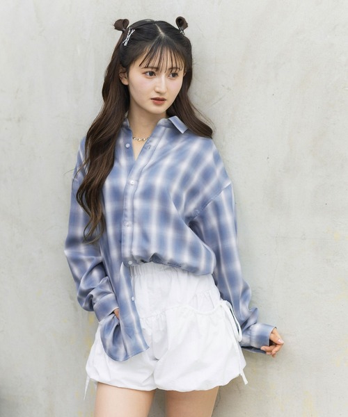 ブラウス シャツ チェックシャツ長袖/AND YUA ANY/319409 キッズ 子供服 男の子 女の子 | GLOBAL WORK | 23