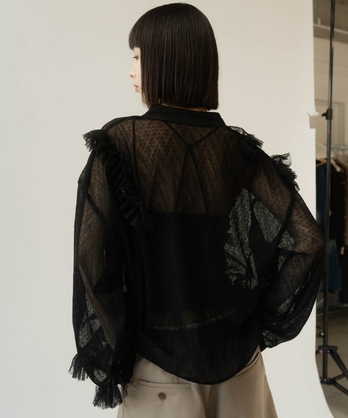 トップス tulle design blouse | Knuth Marf tulle design blouse/white | KNUTH MARF