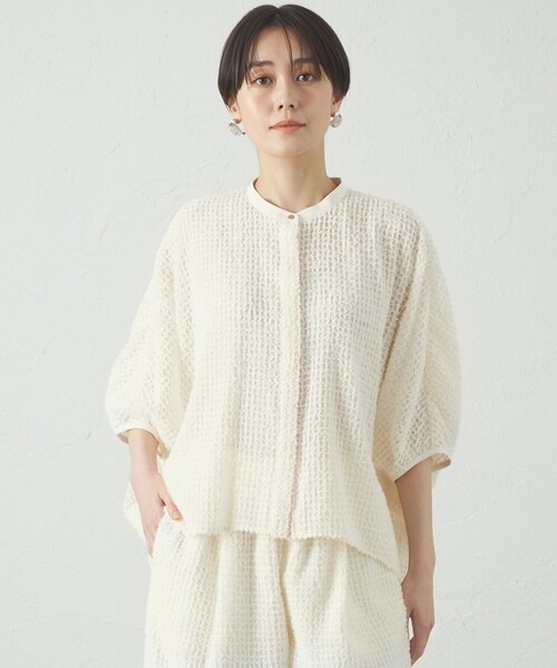 ブラウス シャツ 「セットアップ対応/オンでもオフでも活躍」フェザーシフォンフォルムブラウス レディース