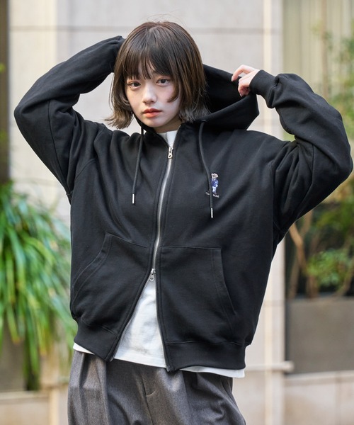 kutir パーカー 「kutir men × Teddy Bear」 ダブルジップ