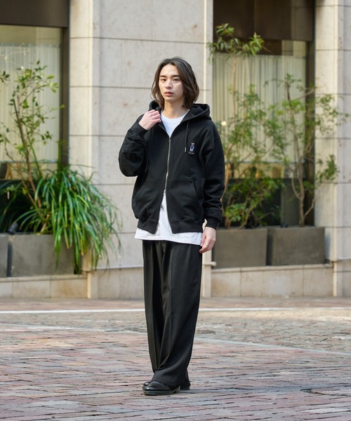 QutieFrash ショートパーカー kutir パーカー 「kutir men × Teddy Bear」 ダブルジップ