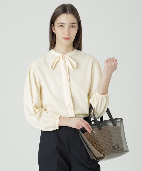 BLUE LABEL CRESTBRIDGE トートバッグ クリアPVC×ペーパートート