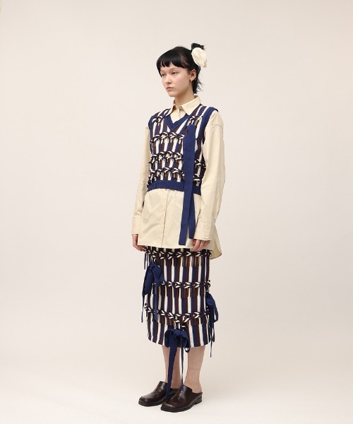 leinwande ニットベスト トップス leinwande（ラインヴァンド）の「Braid Knitted Top（ベスト