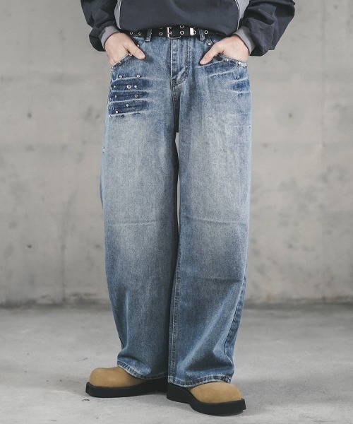 Shoowtime（ショウタイム） ジーンズ Pocket stud design wide denim