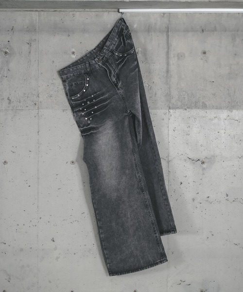 Shoowtime（ショウタイム） ワイドパンツ ジーンズ Pocket stud design