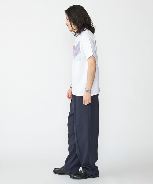 SHIPS パンツ SHIPS: リネン ライク ワイド ピンタック