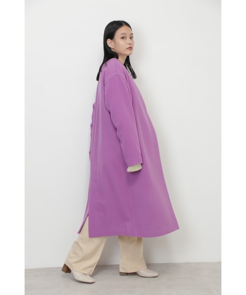 ROSE BUD（ローズバッド） ノーカラーコート MEDIUM ホワイト系その他