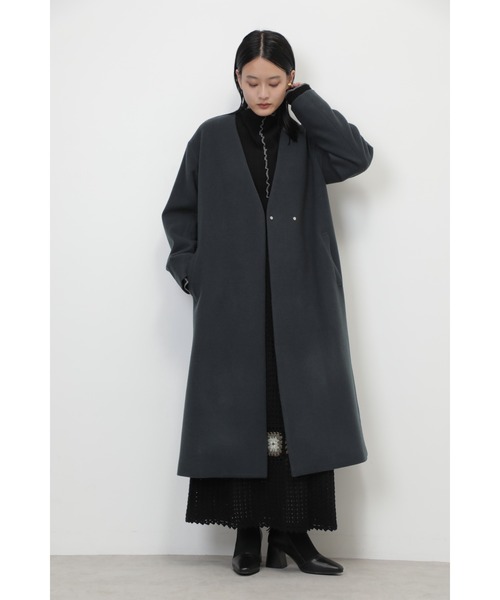 ROSE BUD（ローズバッド） ノーカラーコート MEDIUM ホワイト系その他