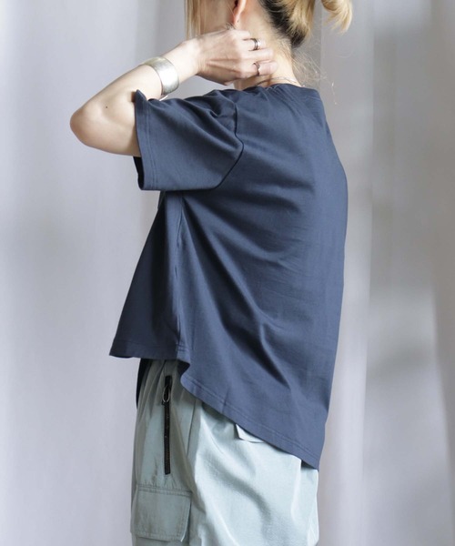 tシャツ Mix切替5分袖プルオーバー レディース BITTOKO tシャツ Mix切替5分袖プルオーバー レディース