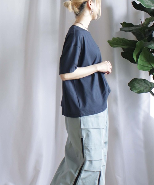 tシャツ Mix切替5分袖プルオーバー レディース BITTOKO tシャツ Mix切替5分袖プルオーバー レディース