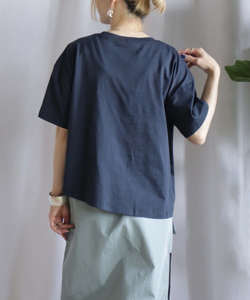 tシャツ Mix切替5分袖プルオーバー レディース BITTOKO tシャツ Mix切替5分袖プルオーバー レディース