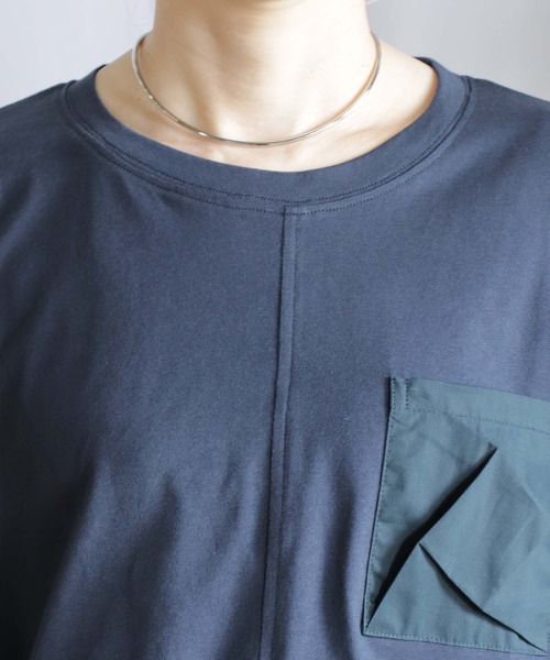tシャツ Mix切替5分袖プルオーバー レディース BITTOKO tシャツ Mix切替5分袖プルオーバー レディース