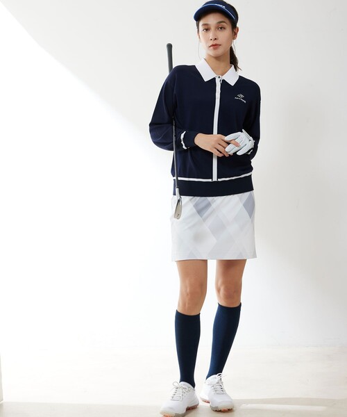【新品】JUN&ROPE'メッシュモックネック　スカートセットアップ　ホワイト 新品】JUN&ROPE'メッシュモックネック スカートセットアップ