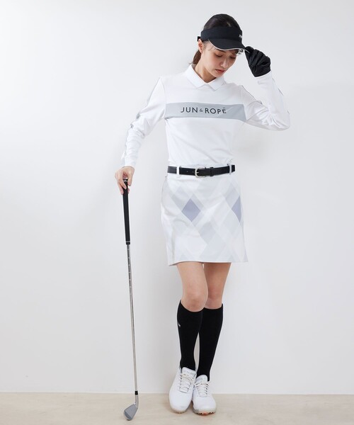 JUN&ROPE' スカート 「UV」「接触冷感」マルチアーガイル柄