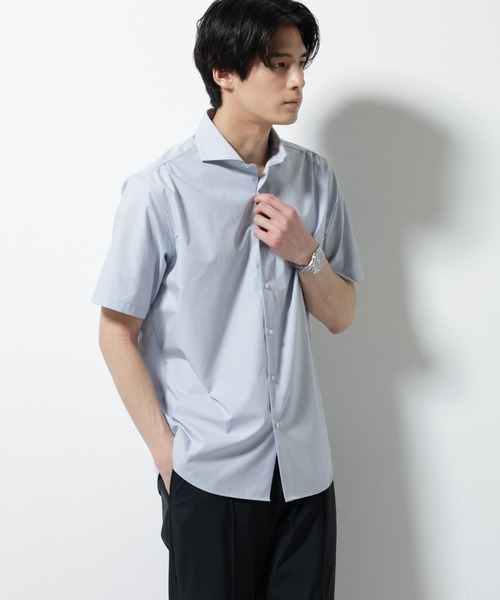 NANO universe シャツ 「N shirt」 速乾 ホリゾンタルカラー