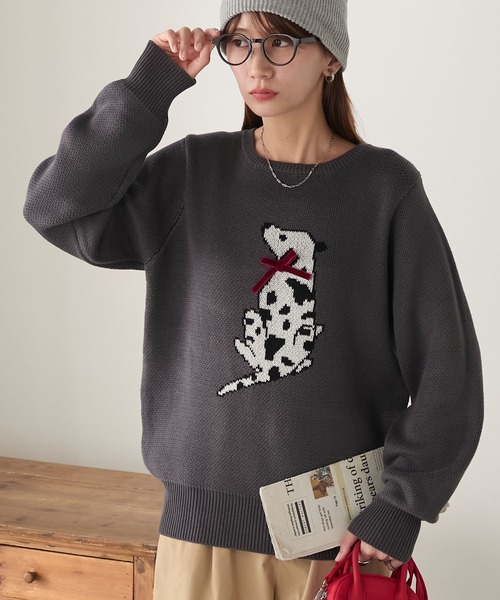 BONLECILL（ボンルシール） ニット セーター アソートリボンDOG