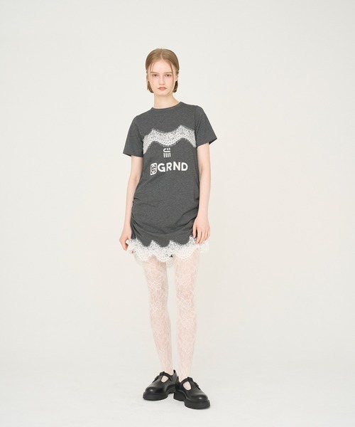 tシャツ 「Nora Lily」「elle」Lingerie Hybrid Logo Tee Dress レディース