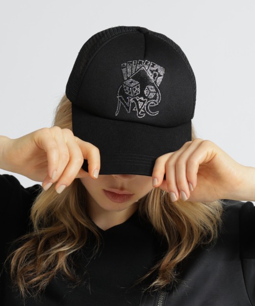 国内発送☆AVIREX☆RHINESTONE CARDS&DICE MESH CAP WOMAN/直営店限定》RHINESTONE CARDS&DICE MESH CAP/ライン