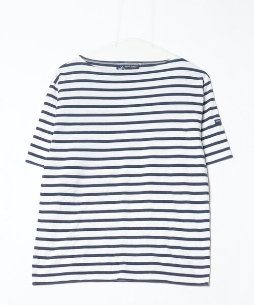 SAINT JAMES◆長袖Tシャツ/36/コットン/NVY/ボーダー SAINT JAMES(セントジェームス) / 長袖Tシャツ/36/コットン/NVY