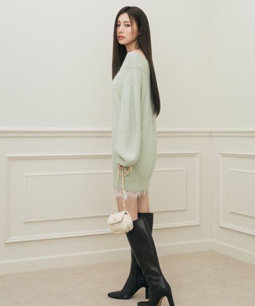 SNIDEL ワンピース ニットセットキャミミニワンピース : ZOZOTOWN