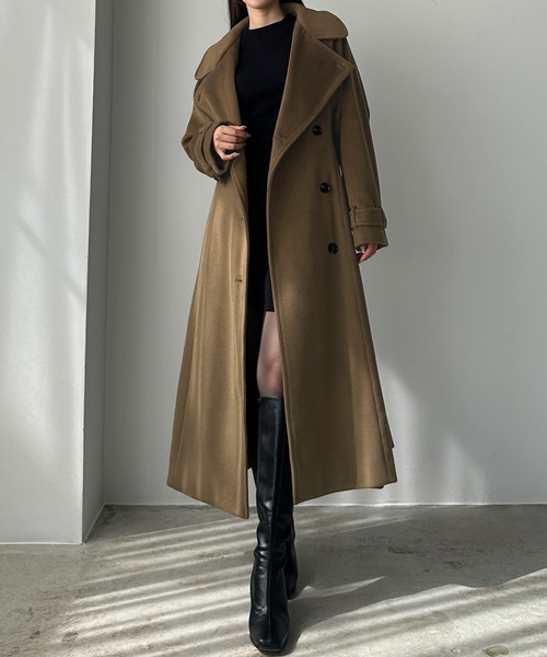 Louere(ルエレ) ステンカラーコート コート 2wayハイネックウール Louere(ルエレ) ステンカラーコート コート 2wayハイネックウール